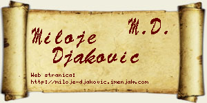 Miloje Đaković vizit kartica